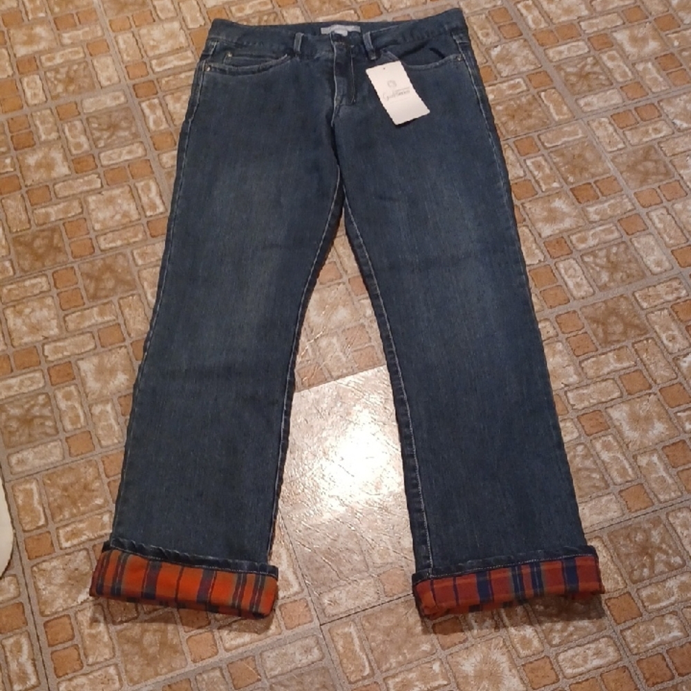 Gander Mountain Blue Straight Leg Flannel Lined Jeans Size 6 Guide Series